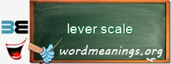 WordMeaning blackboard for lever scale